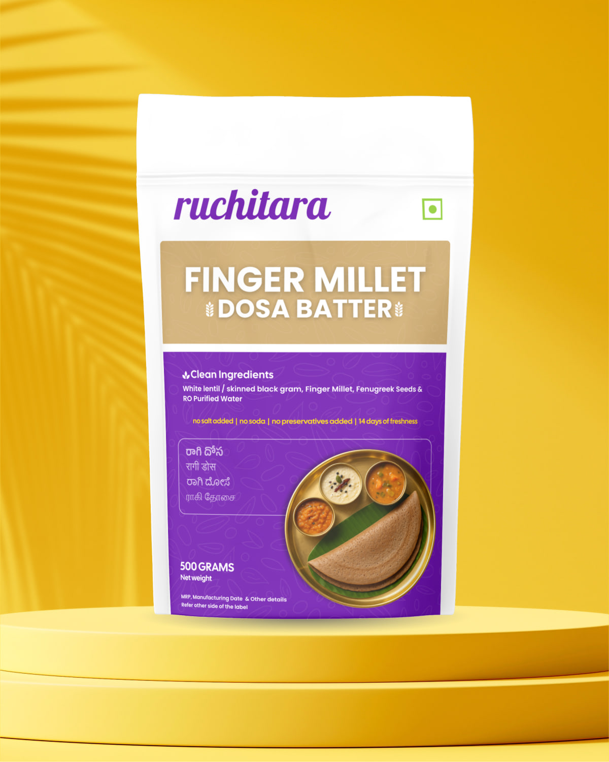 Finger Millet (Ragi) Dosa
